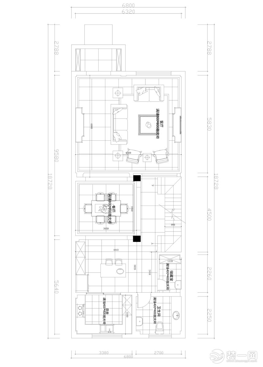 【红蚂蚁装饰】弘阳上园+轻奢法式+户型图  别墅全包100万