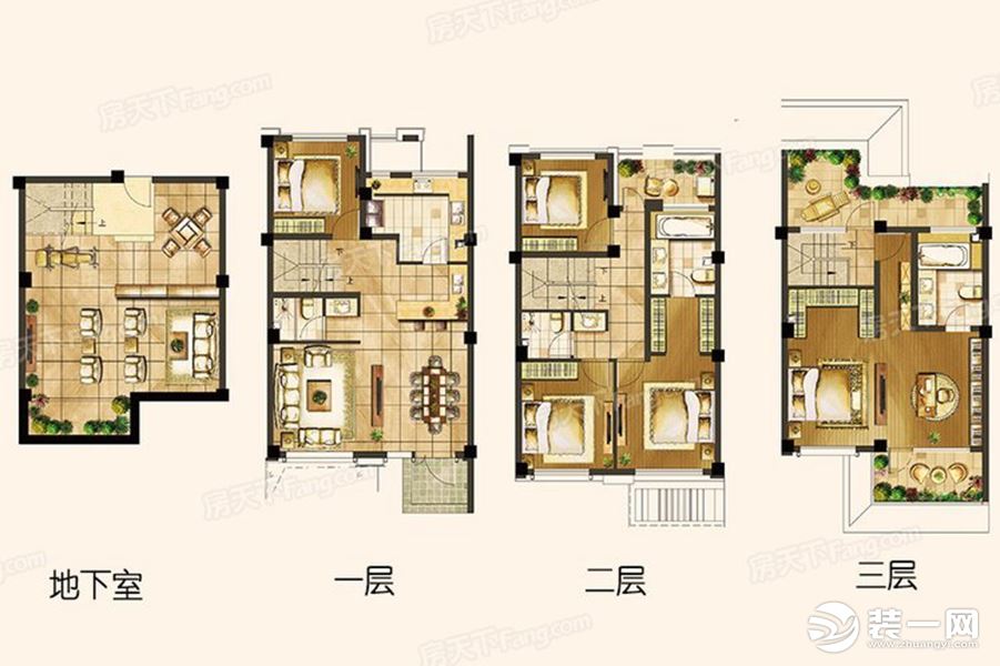 【红蚂蚁装饰】景瑞无双+新中式+户型图  别墅全包68万