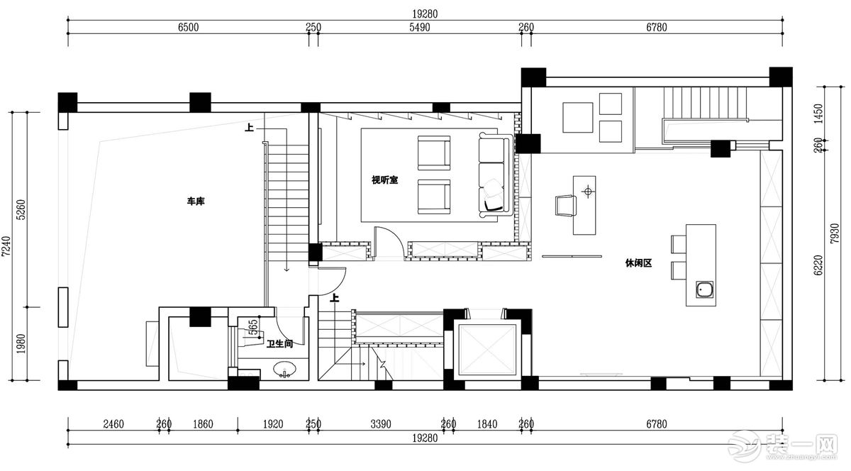 【红蚂蚁装饰】双湖湾+美式混搭+户型图  别墅全包108万