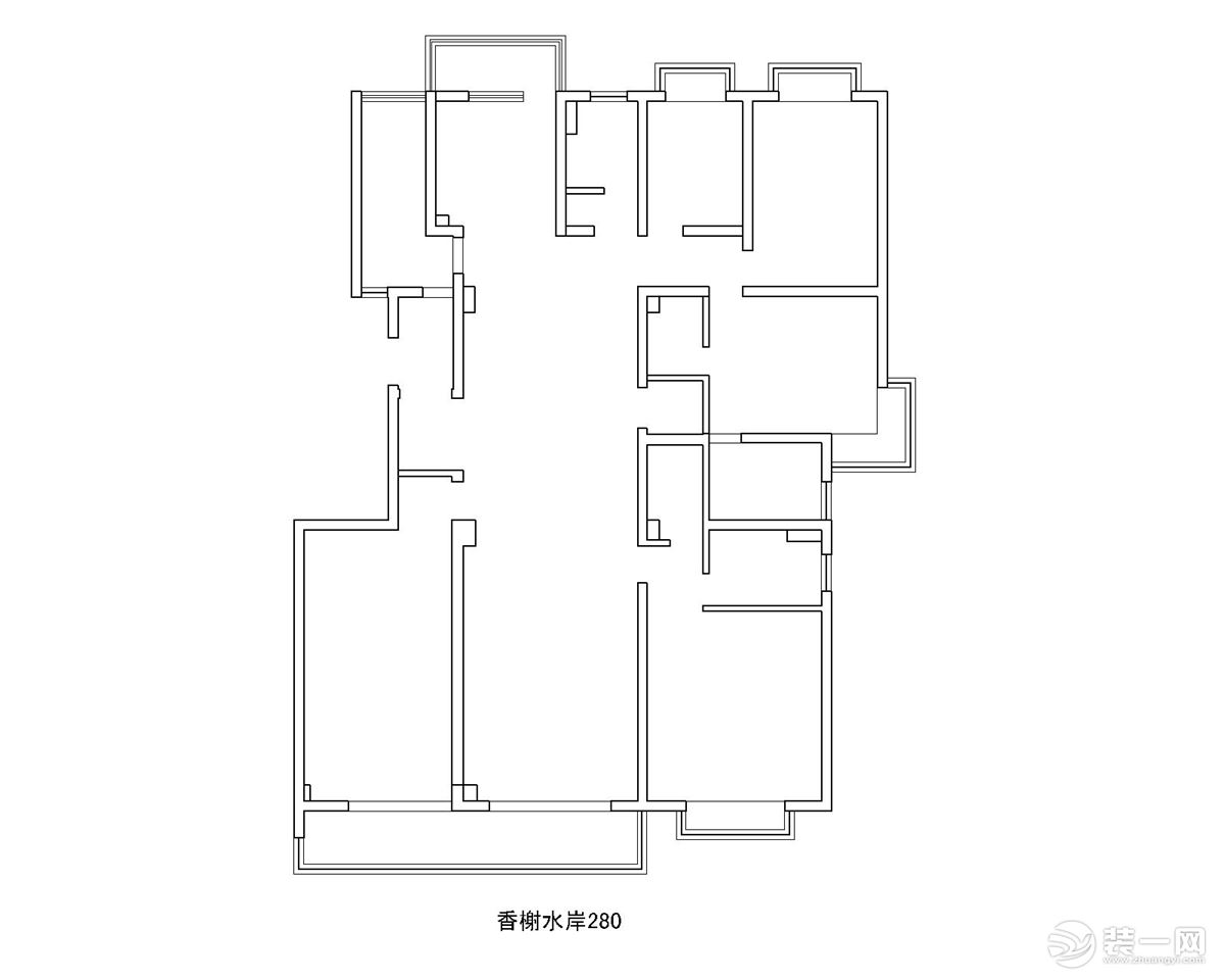 【紅螞蟻裝飾】香榭水岸+新中式輕奢+戶型圖  四室兩廳全包50萬