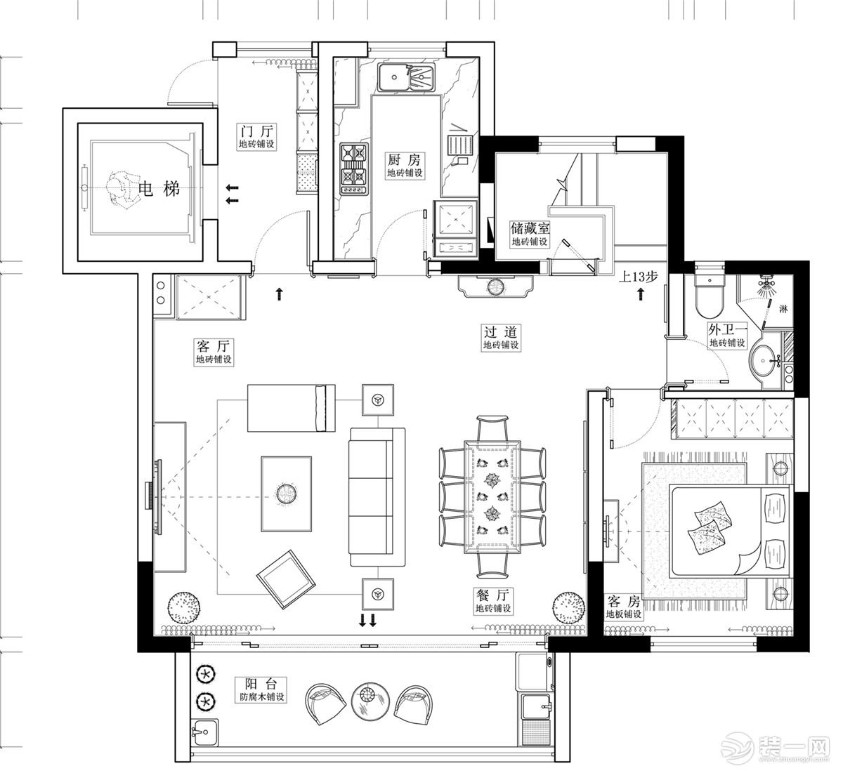 【红蚂蚁装饰】金域平江+美式+户型图  复式全包35万