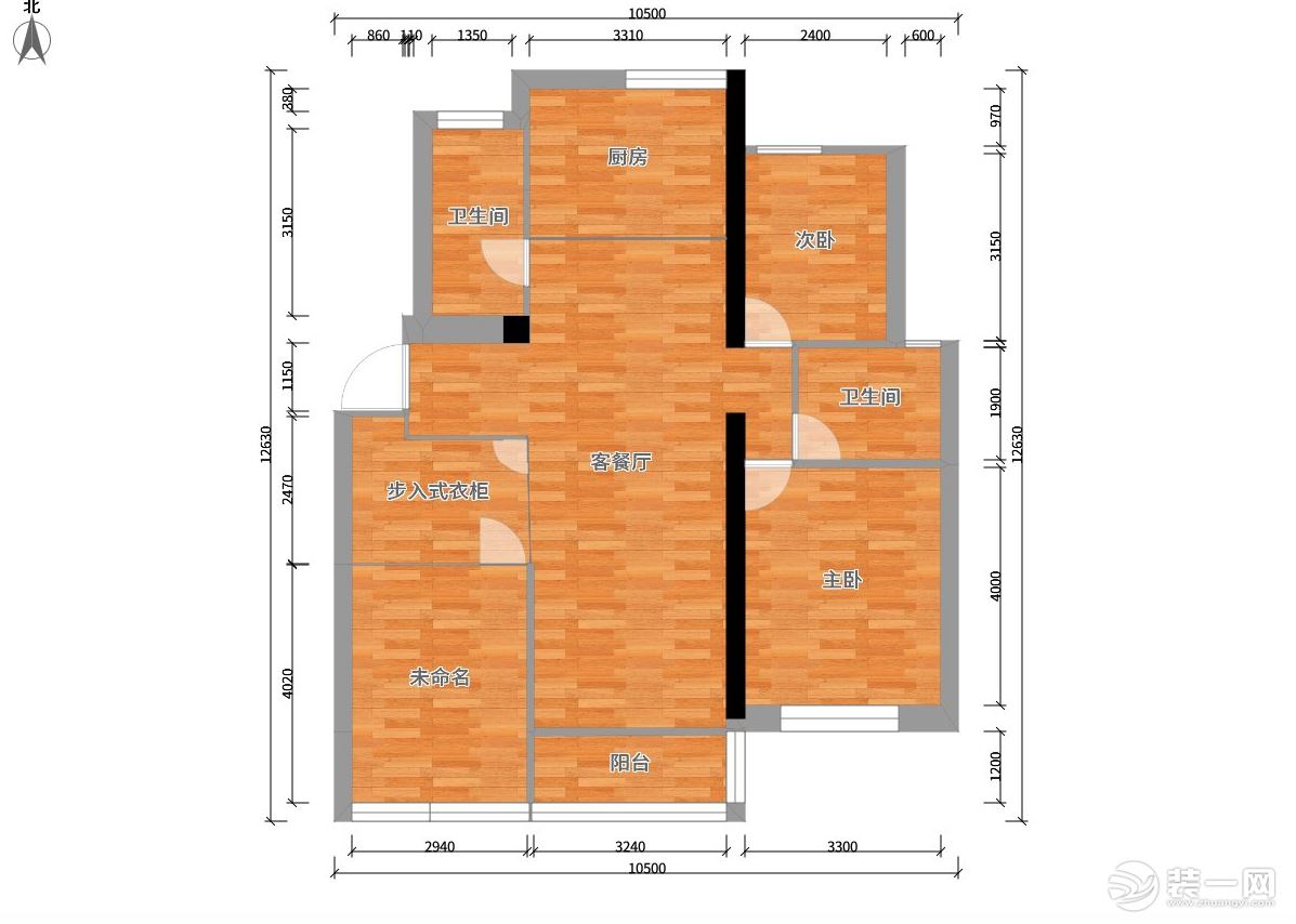 【红蚂蚁装饰】唐家巷+现代美式+户型图  三室两厅全包24万