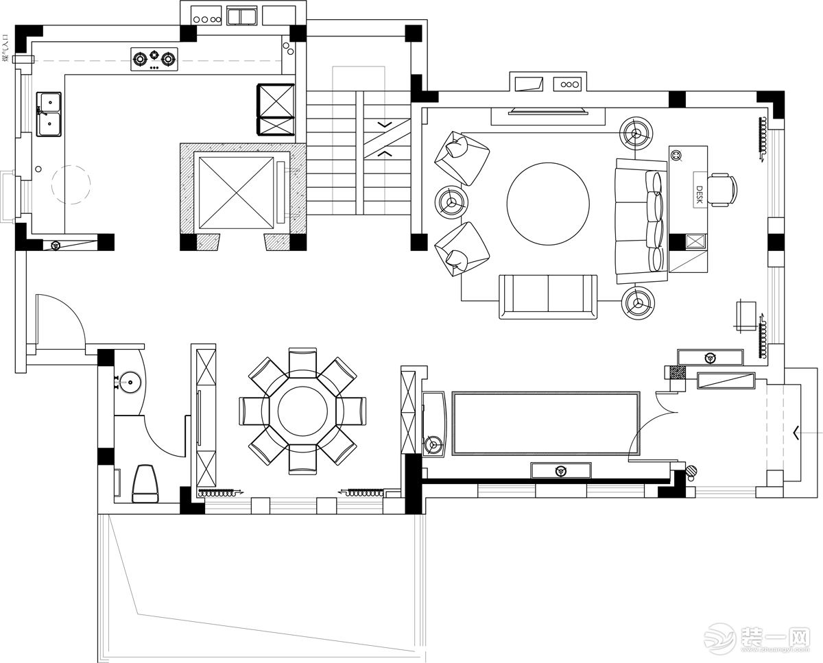 【红蚂蚁装饰】和雍锦园+现代中式+户型图 别墅全包120万