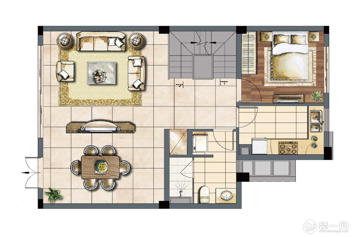 【红蚂蚁装饰】建发独墅湾+现代+户型图  别墅全包128㎡