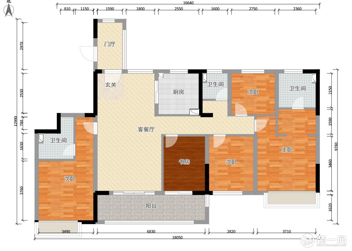 【紅螞蟻裝飾】綠地都會雅苑165㎡+現(xiàn)代+戶型圖  四室兩廳全包40萬