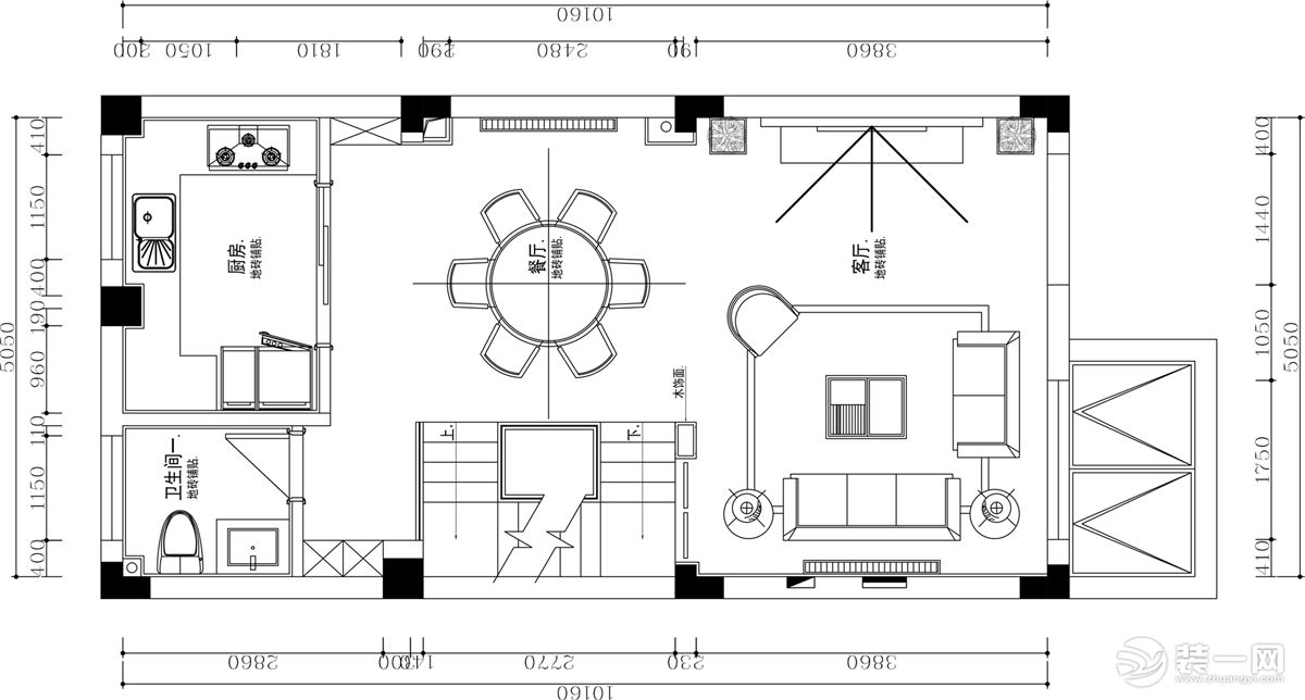 【红蚂蚁装饰】燕回江南院200㎡+现代+户型图  复式全包42万