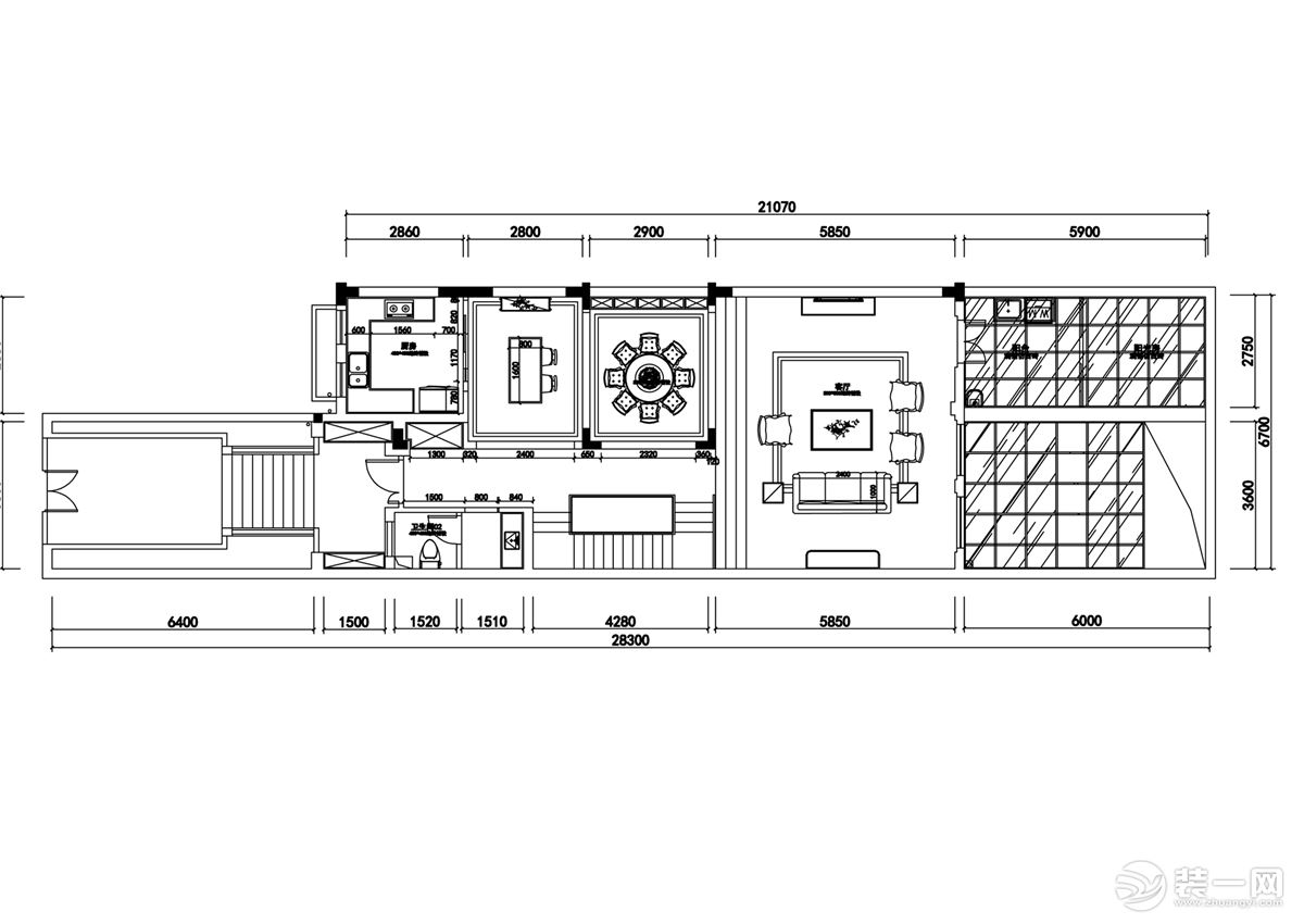 【红蚂蚁装饰】常熟怡景湾300㎡+现代+户型图  别墅全包100万