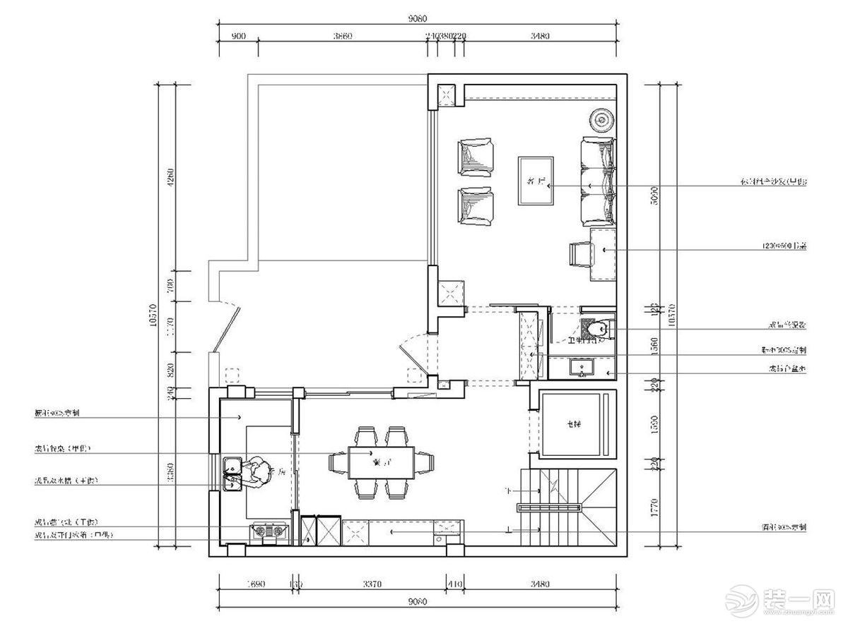 【紅螞蟻裝飾】萬科大家220㎡+現(xiàn)代+戶型圖  別墅全包52萬