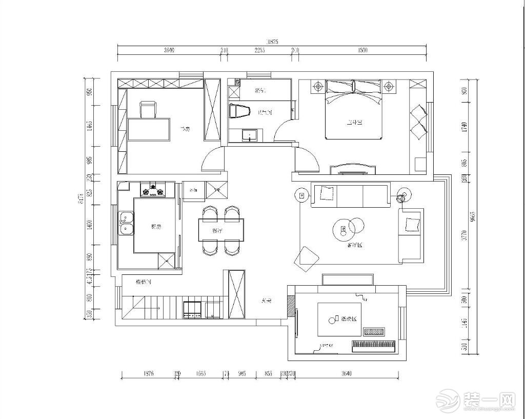 【红蚂蚁装饰】新加花园160㎡+现代+户型图  复式全包40万