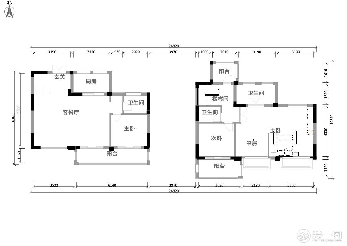 【紅螞蟻裝飾】姑蘇銘著150㎡+新中式+戶型圖  復(fù)式全包40萬