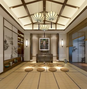 本建筑室内风格定格为禅意风，采用传统工艺结合了传统设计理念为业主营造了传承经典的艺术空间。此次前期整