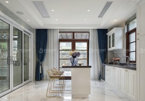 【红蚂蚁装饰】国宾一号别墅600平法式轻奢厨房实景图