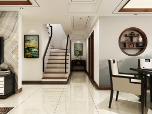 【红蚂蚁装饰】荷美名邸+新中式+楼梯  三室两厅全包45万