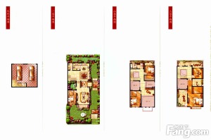 【红蚂蚁装饰】昆山龙辰紫院+中式+户型图  别墅全包100万