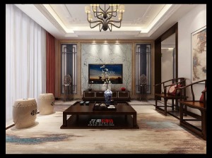 【潍坊万泰装饰】福莱美景150平三居室装修新中式风格设计案例
