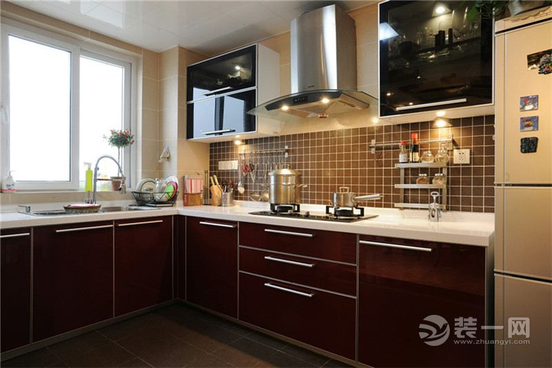 武汉万科金域蓝湾128平三居室美式风格 厨房实景图