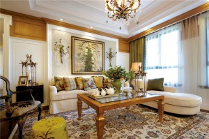 武汉百瑞景中央生活区140平三居室美式风格