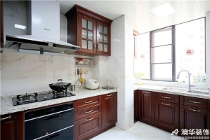 武汉华润橡树湾160平米四居室美式风格 厨房实景图