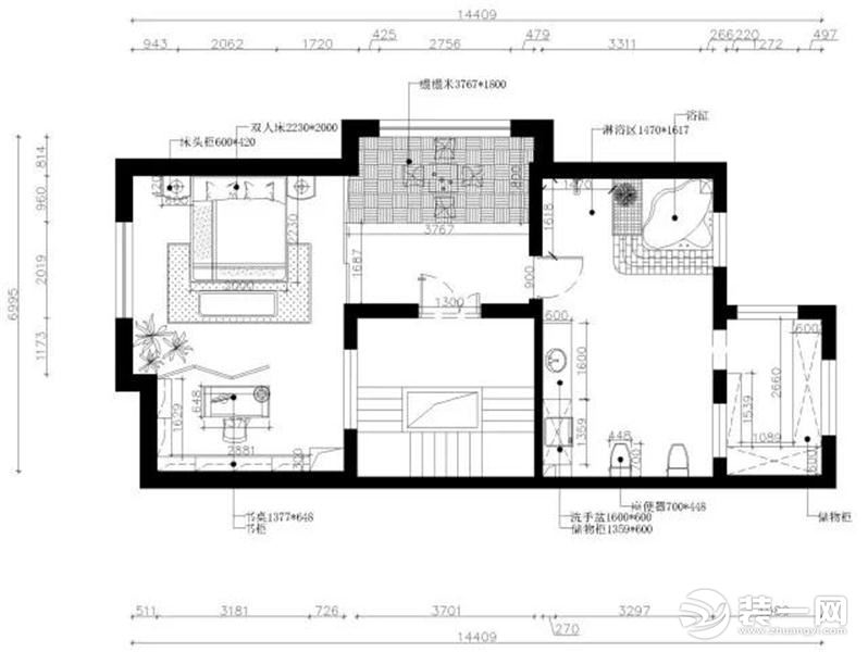惠州华浔品味装饰孔雀城别墅210平新中式风格平面图