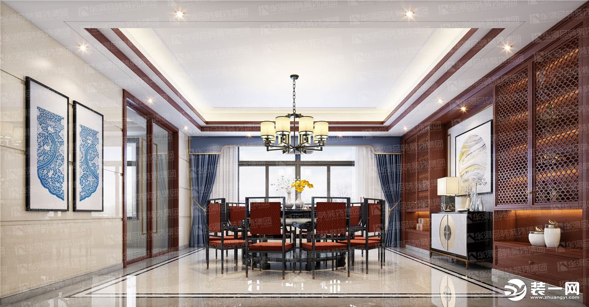惠州华浔品味装饰东方威尼斯560平方中式风格餐厅效果图