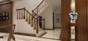 惠州华浔品味装饰金山湖240平新中式楼梯效果图