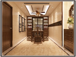 惠州华浔品味装饰南山雅苑复式楼180中式风格餐厅效果图