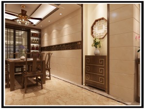 惠州华浔品味装饰南山雅苑复式楼180中式风格餐厅效果图
