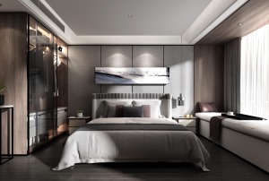 各个空间的卧室设计，结合空间特色以及个房间主人的年龄爱好，通过简约的手法，另奢华生活再添舒适新高度。