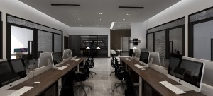 現代簡約辦公室-開放辦公區