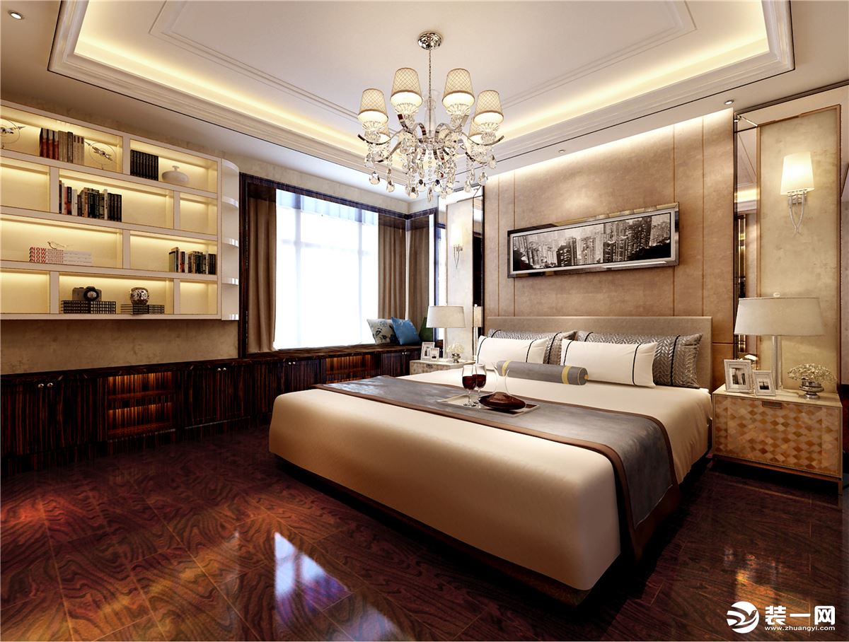 邯郸堂潮装饰美的城一期新古典风格装修效果图主卧室