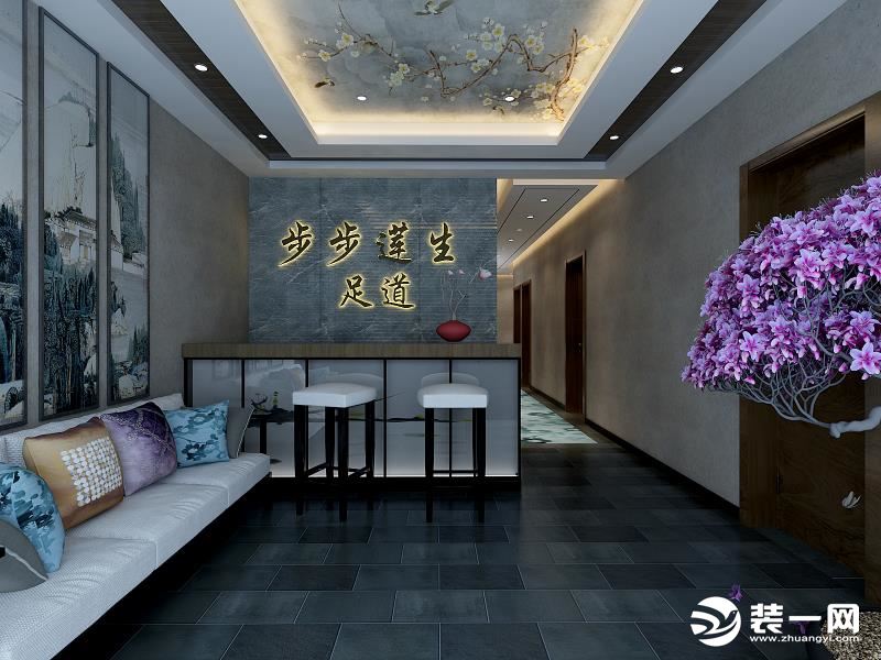 足浴店装修设计新中式风格-河南苏派装饰