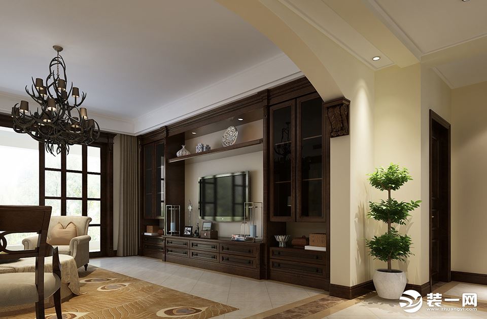 蓝光长岛国际社区142m²美式风格设计装修案例 4室两厅