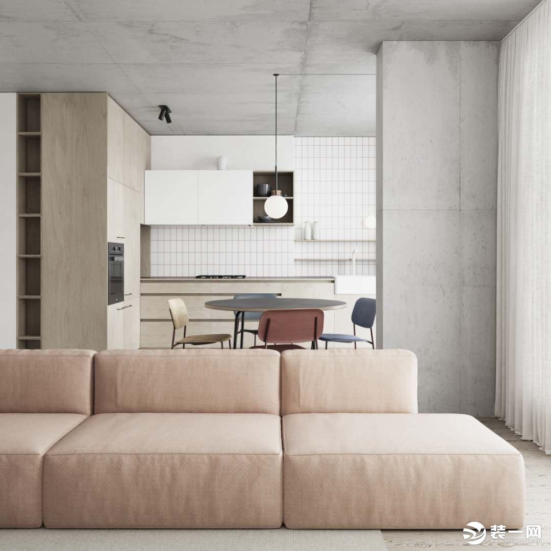 灰色墙面 木质家具更有质感，采光充足 空间宽裕 舒适安宁