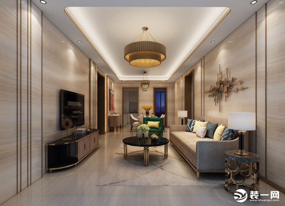 客厅 现代轻奢风，将优雅时尚的质感结合着现代材质及装饰技巧巧妙地呈现在居室中。