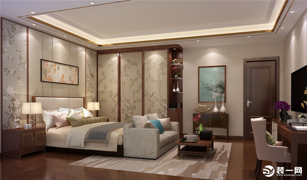 女儿房 卧室采用简单装饰的中式风格元素进行点缀，使空间既美观又舒适。