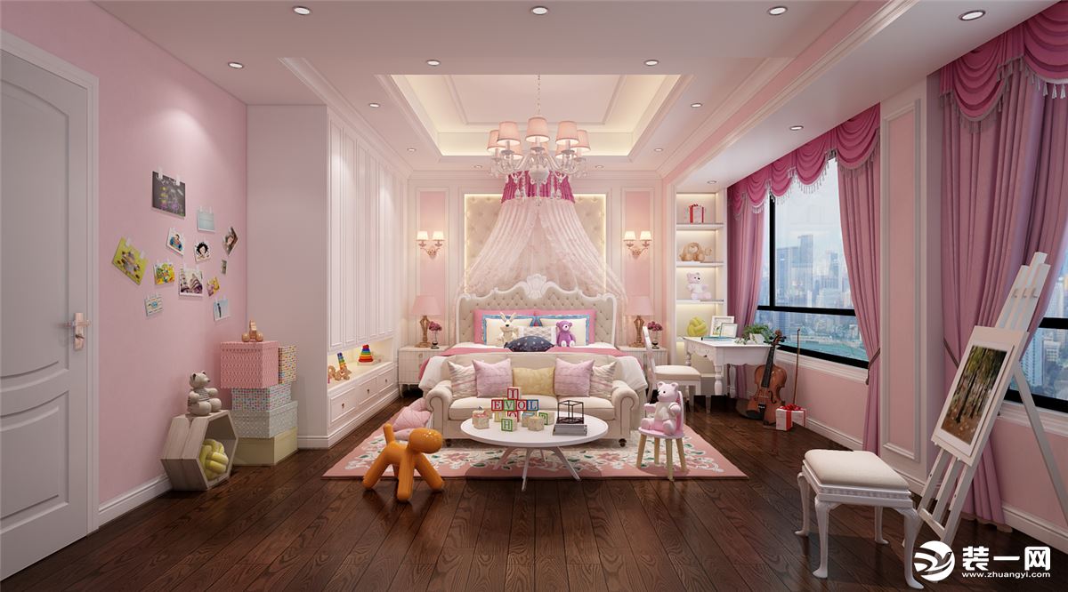 女儿房 粉色的色调空间是女孩子的专属。