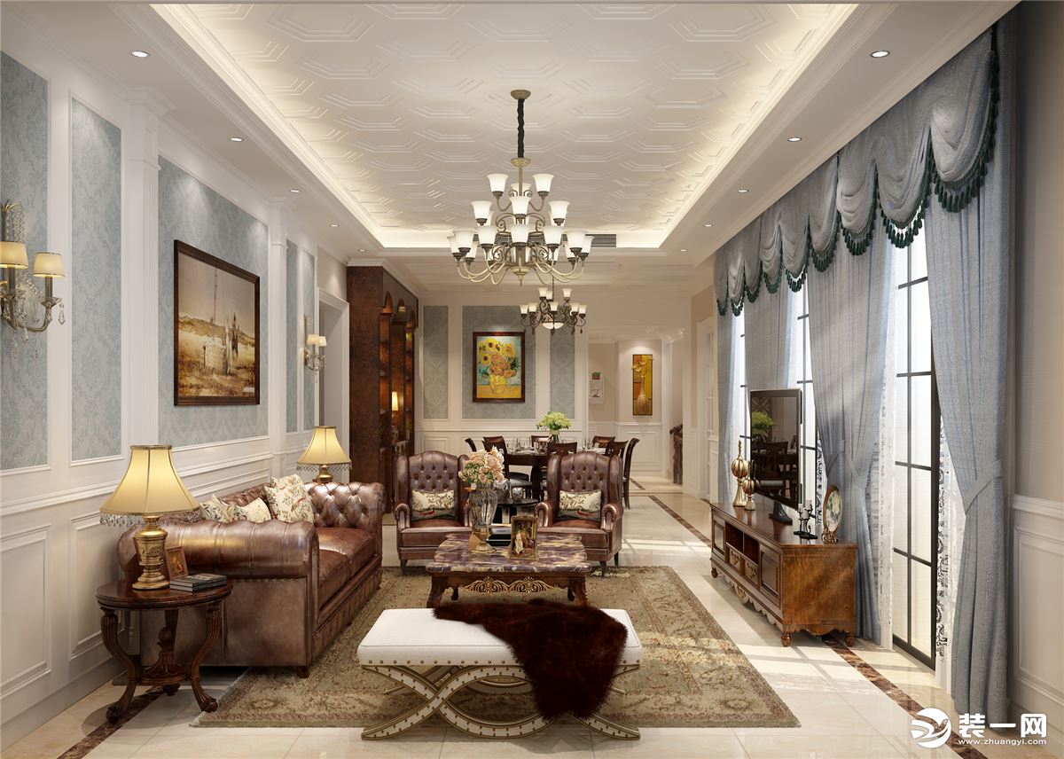 客厅 客厅装修更明快光鲜 ，使用大量的护墙板和墙布的柔软对比，存托出质感。
