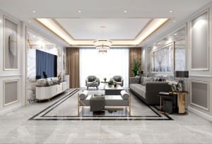 客厅  传达单纯、休闲、自然优雅和多功能的生活理念。