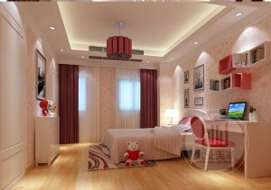 简洁的女孩房，给人舒适温馨的氛围。