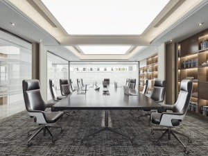 【峥业装饰】办公室会议室装修案例效果图实景图