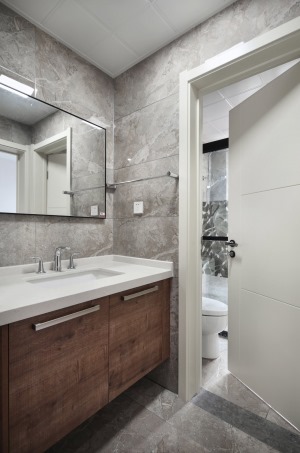 河北大图装饰现代简约风格三居室装修设计卫浴间