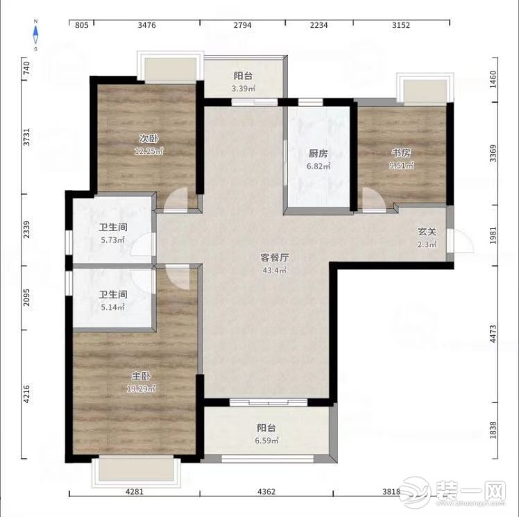 【红杉树装饰】120㎡现代混搭风格，收纳柜设计超赞！