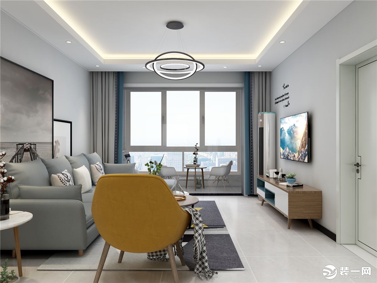 客厅用二级吊顶留灯带的方式 是空间看上去更加敞亮一些  整体以简洁为主