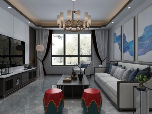 造型优雅，线条流畅的家具组合搭配，体现出高质量的生活细节