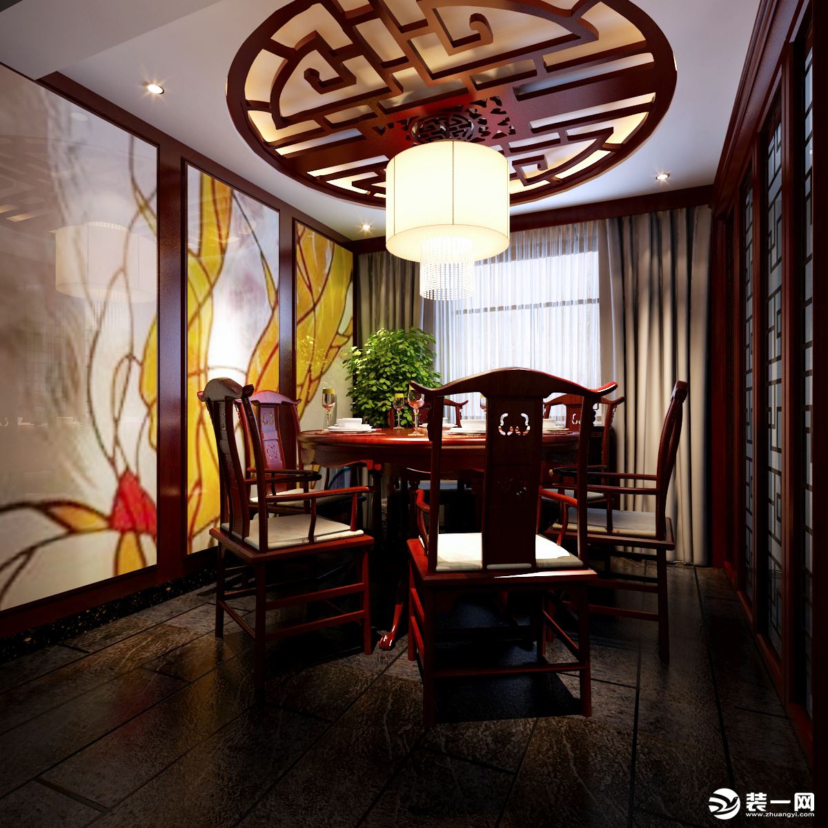 餐厅-中式风格-装修效果图