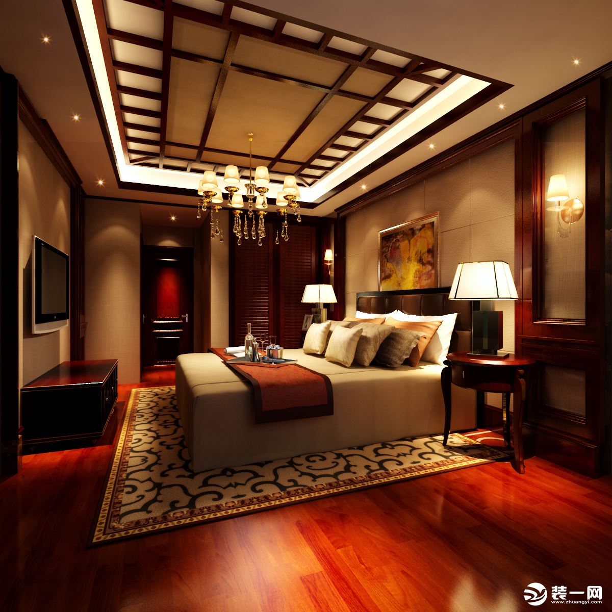 卧室-中式风格-装修效果图