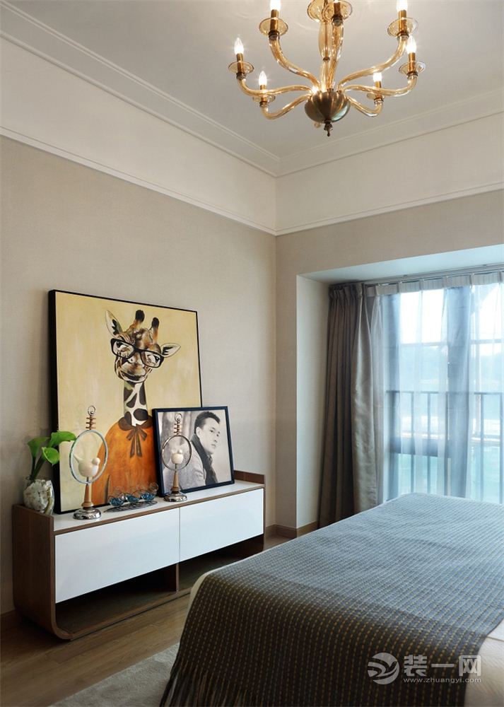 郑州锦绣山河小区130平米三居室现代简约风格装修 卧室