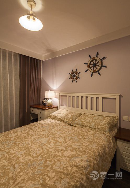 美景花郡小区装修—142平米三居室—简美式风格设计效果图集—卧室