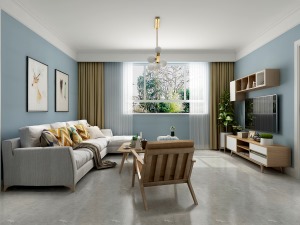  欧式风格的家居宜选用现代感强烈的家具组合，特点是简单、抽象、明快、现代感强，组合家具的颜色选用白色