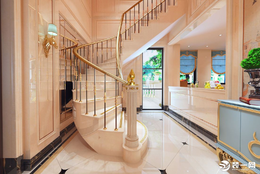 名悦装饰 280平平层 法式贵族风格——楼梯（方案2）